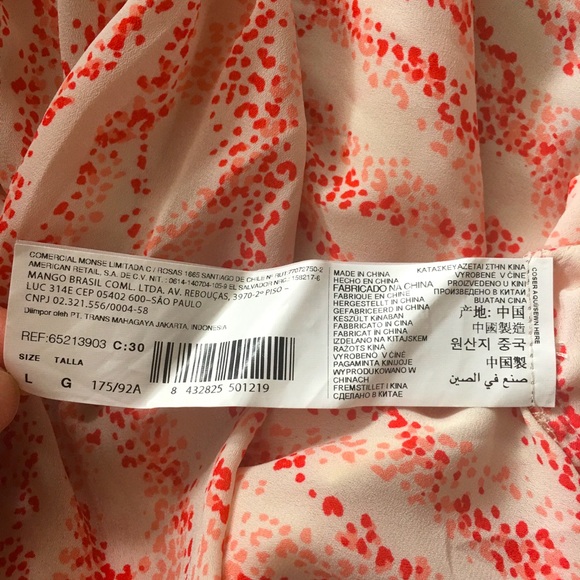 MANGO DRESS SHIRT Red-White size L - Picture 7 of 7